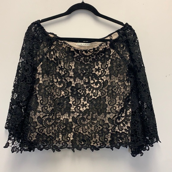 Alice + Olivia lace off the shoulder top - Picture 3 of 7